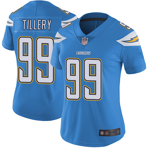 Nike Los Angeles Chargers #99 Jerry Tillery Electric Blue Alternate Women's Stitched NFL Vapor Untouchable Limited Jersey Womens