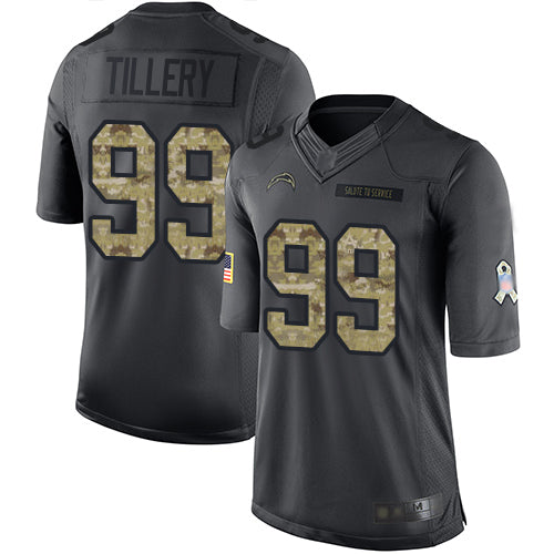 Nike Los Angeles Chargers #99 Jerry Tillery Black Youth Stitched NFL Limited 2016 Salute to Service Jersey Youth