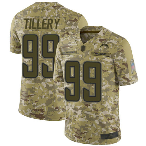 Nike Los Angeles Chargers #99 Jerry Tillery Camo Youth Stitched NFL Limited 2018 Salute to Service Jersey Youth