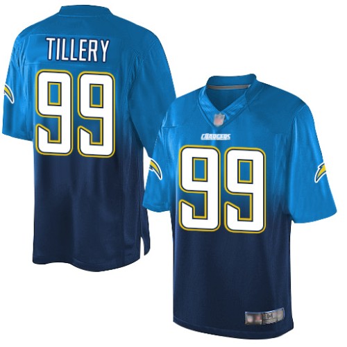 Nike Los Angeles Chargers #99 Jerry Tillery Electric Blue/Navy Blue Men's Stitched NFL Elite Fadeaway Fashion Jersey Men's