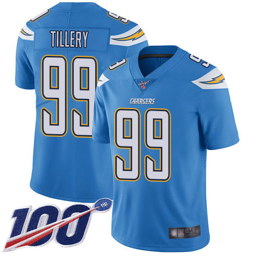 Nike Los Angeles Chargers #99 Jerry Tillery Electric Blue Alternate Men's Stitched NFL 100th Season Vapor Limited Jersey Men's