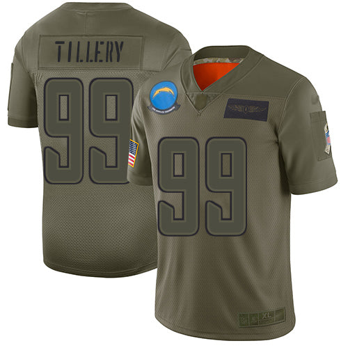 Nike Los Angeles Chargers #99 Jerry Tillery Camo Men's Stitched NFL Limited 2019 Salute To Service Jersey Men's