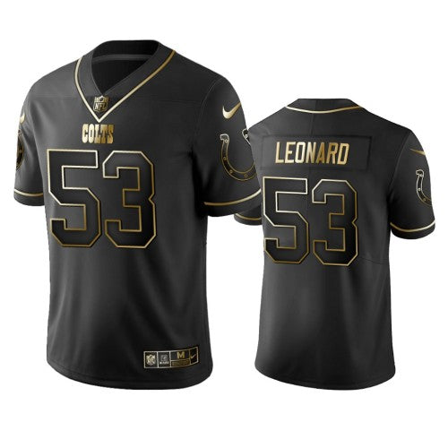 Indianapolis Colts #53 Darius Leonard Men's Stitched NFL Vapor Untouchable Limited Black Golden Jersey Men's