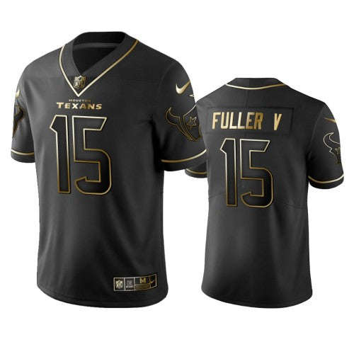 Houston Texans #15 Will Fuller V Men's Stitched NFL Vapor Untouchable Limited Black Golden Jersey Men's