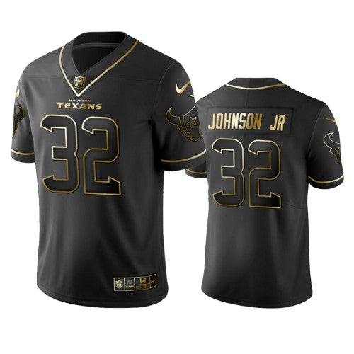 Houston Texans #32 Lonnie Johnson Jr. Men's Stitched NFL Vapor Untouchable Limited Black Golden Jersey Men's