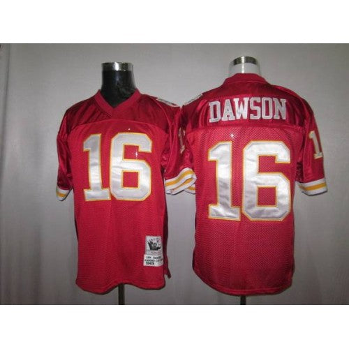 Mitchell And Ness Kansas City Chiefs #16 Len Dawson Red Stitched Throwback NFL Jersey Men's