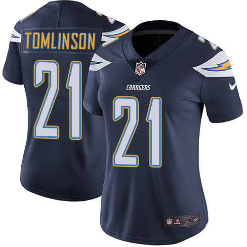 Nike Los Angeles Chargers #21 LaDainian Tomlinson Navy Blue Team Color Women's Stitched NFL Vapor Untouchable Limited Jersey Womens