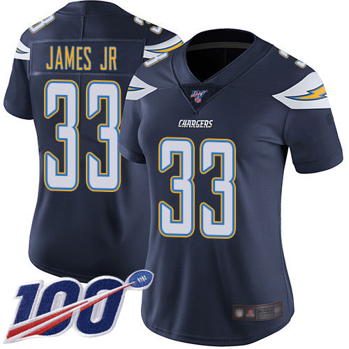 Nike Los Angeles Chargers #33 Derwin James Jr Navy Blue Team Color Women's Stitched NFL 100th Season Vapor Limited Jersey Womens