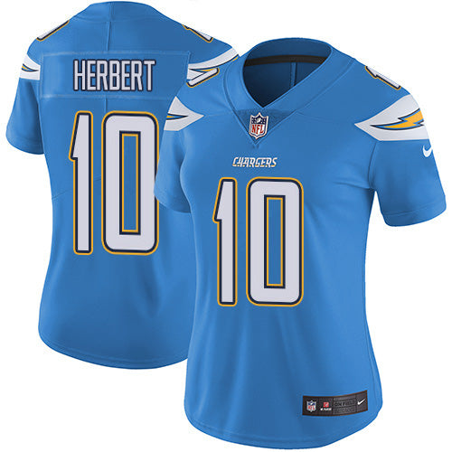 Nike Los Angeles Chargers #10 Justin Herbert Electric Blue Alternate Women's Stitched NFL Vapor Untouchable Limited Jersey Womens