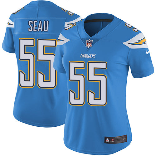 Nike Los Angeles Chargers #55 Junior Seau Electric Blue Alternate Women's Stitched NFL Vapor Untouchable Limited Jersey Womens