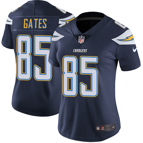 Nike Los Angeles Chargers #85 Antonio Gates Navy Blue Team Color Women's Stitched NFL Vapor Untouchable Limited Jersey Womens