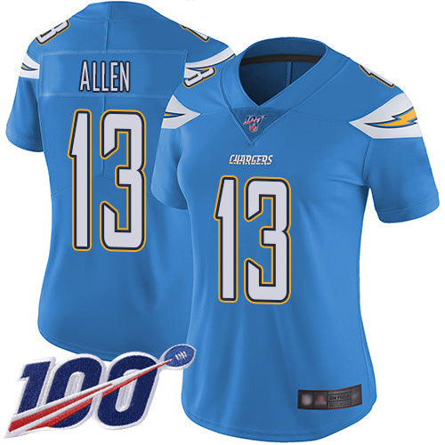 Nike Los Angeles Chargers #13 Keenan Allen Electric Blue Alternate Women's Stitched NFL 100th Season Vapor Limited Jersey Womens