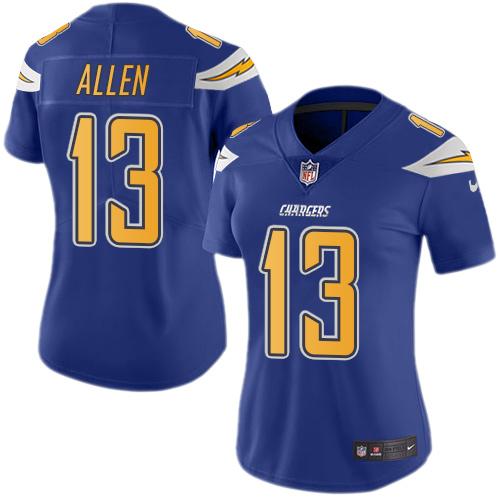 Nike Los Angeles Chargers #13 Keenan Allen Electric Blue Women's Stitched NFL Limited Rush Jersey Womens
