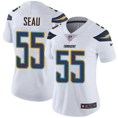 Nike Los Angeles Chargers #55 Junior Seau White Women's Stitched NFL Vapor Untouchable Limited Jersey Womens