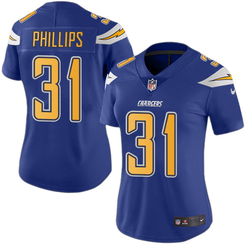 Nike Los Angeles Chargers #31 Adrian Phillips Electric Blue Women's Stitched NFL Limited Rush Jersey Womens