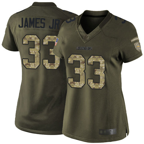 Nike Los Angeles Chargers #33 Derwin James Jr Green Women's Stitched NFL Limited 2015 Salute to Service Jersey Womens