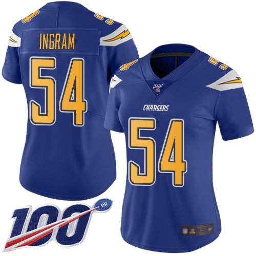 Nike Los Angeles Chargers #54 Melvin Ingram Electric Blue Women's Stitched NFL Limited Rush 100th Season Jersey Womens