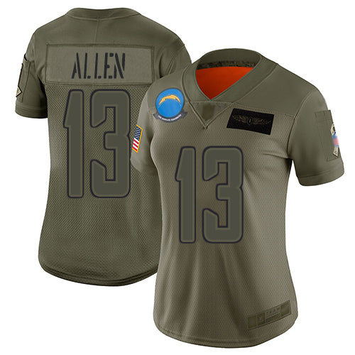 Nike Los Angeles Chargers #13 Keenan Allen Camo Women's Stitched NFL Limited 2019 Salute to Service Jersey Womens