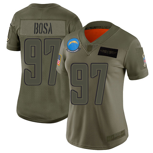 Nike Los Angeles Chargers #97 Joey Bosa Camo Women's Stitched NFL Limited 2019 Salute to Service Jersey Womens