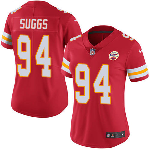 Nike Kansas City Chiefs #94 Terrell Suggs Red Team Color Women's Stitched NFL Vapor Untouchable Limited Jersey Womens
