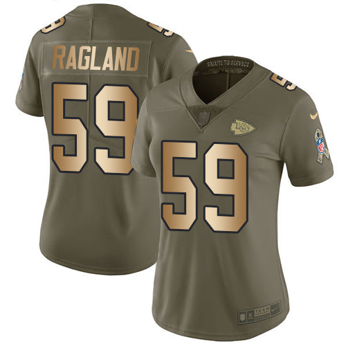 Nike Kansas City Chiefs #59 Reggie Ragland Olive/Gold Women's Stitched NFL Limited 2017 Salute to Service Jersey Womens