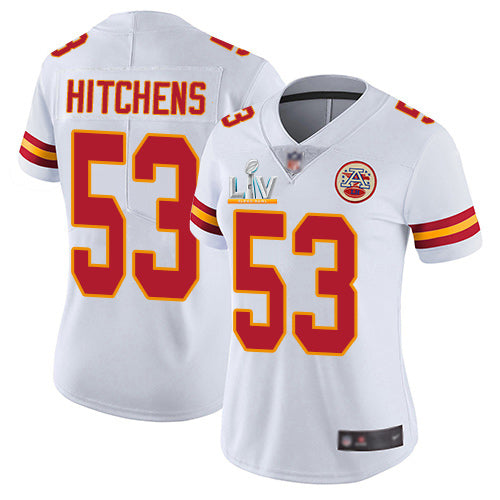 Nike Kansas City Chiefs #53 Anthony Hitchens White Women's Super Bowl LV Bound Stitched NFL Vapor Untouchable Limited Jersey Womens