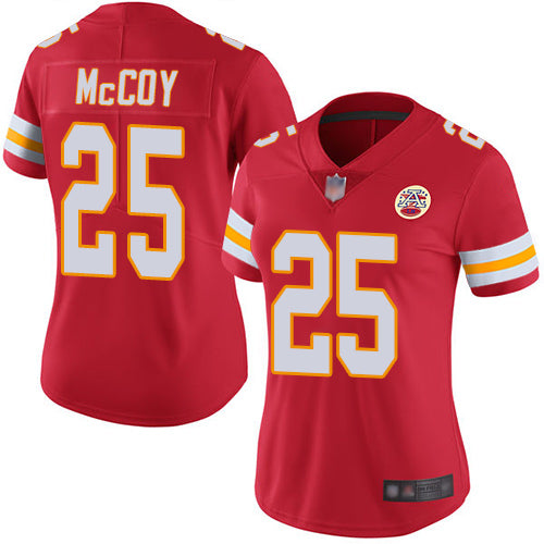 Nike Kansas City Chiefs #25 LeSean McCoy Red Team Color Women's Stitched NFL Vapor Untouchable Limited Jersey Womens