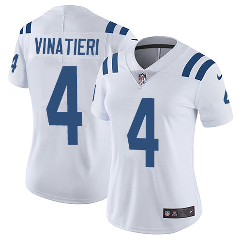 Nike Indianapolis Colts #4 Adam Vinatieri White Women's Stitched NFL Vapor Untouchable Limited Jersey Womens