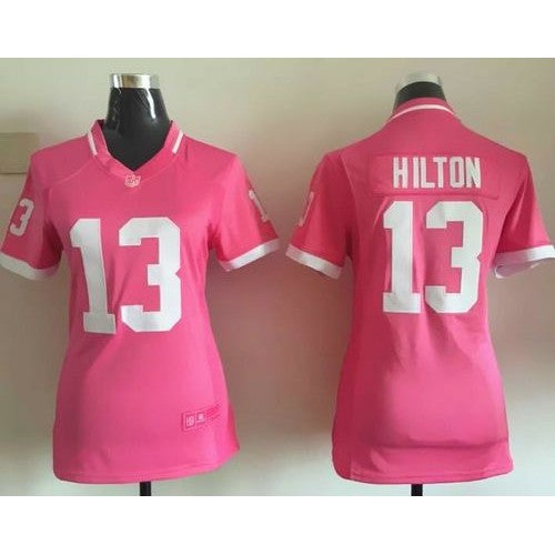 Nike Indianapolis Colts #13 T.Y. Hilton Pink Women's Stitched NFL Elite Bubble Gum Jersey Womens