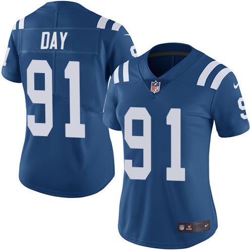 Nike Indianapolis Colts #91 Sheldon Day Royal Blue Team Color Women's Stitched NFL Vapor Untouchable Limited Jersey Womens