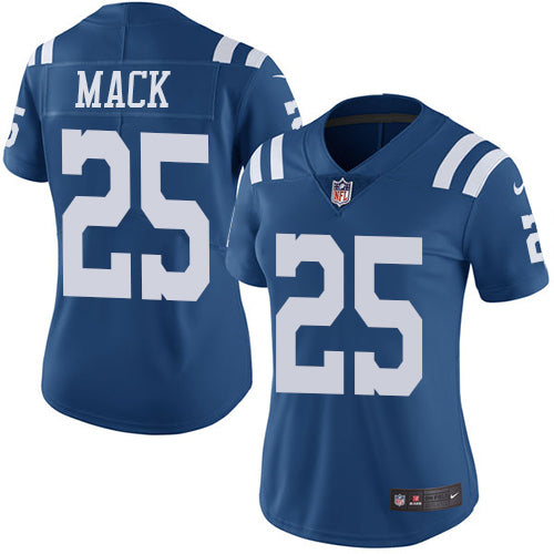 Nike Indianapolis Colts #25 Marlon Mack Royal Blue Women's Stitched NFL Limited Rush Jersey Womens