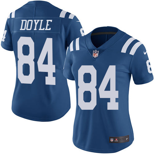 Nike Indianapolis Colts #84 Jack Doyle Royal Blue Women's Stitched NFL Limited Rush Jersey Womens