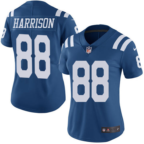 Nike Indianapolis Colts #88 Marvin Harrison Royal Blue Women's Stitched NFL Limited Rush Jersey Womens