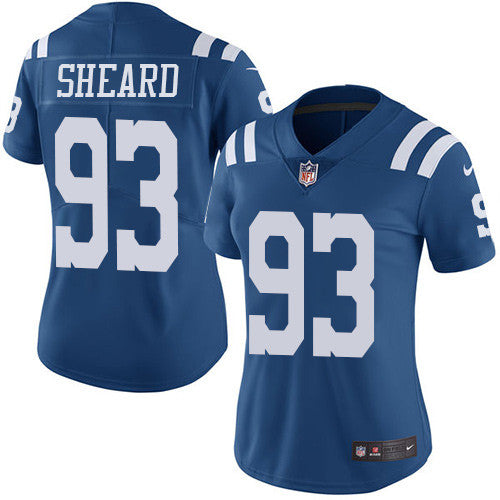 Nike Indianapolis Colts #93 Jabaal Sheard Royal Blue Women's Stitched NFL Limited Rush Jersey Womens