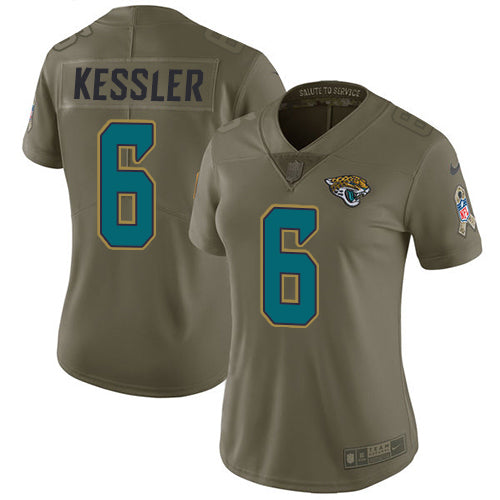 Nike Jacksonville Jaguars #6 Cody Kessler Olive Women's Stitched NFL Limited 2017 Salute to Service Jersey Womens