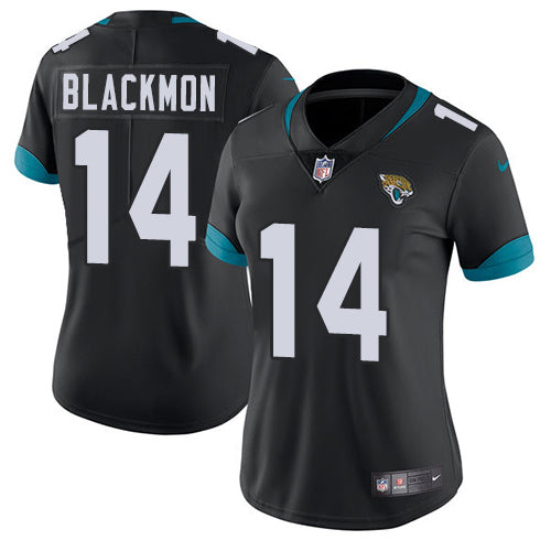 Nike Jacksonville Jaguars #14 Justin Blackmon Black Team Color Women's Stitched NFL Vapor Untouchable Limited Jersey Womens