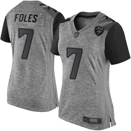 Nike Jacksonville Jaguars #7 Nick Foles Gray Women's Stitched NFL Limited Gridiron Gray Jersey Womens