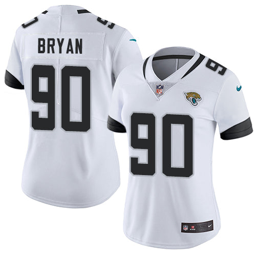 Nike Jacksonville Jaguars #90 Taven Bryan White Women's Stitched NFL Vapor Untouchable Limited Jersey Womens