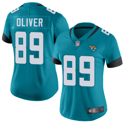 Nike Jacksonville Jaguars #89 Josh Oliver Teal Green Alternate Women's Stitched NFL Vapor Untouchable Limited Jersey Womens