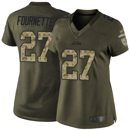 Nike Jacksonville Jaguars #27 Leonard Fournette Green Women's Stitched NFL Limited 2015 Salute to Service Jersey Womens