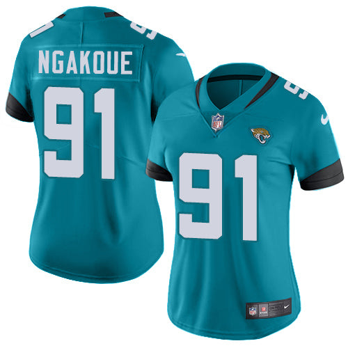 Nike Jacksonville Jaguars #91 Yannick Ngakoue Teal Green Alternate Women's Stitched NFL Vapor Untouchable Limited Jersey Womens