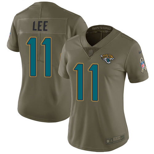 Nike Jacksonville Jaguars #11 Marqise Lee Olive Women's Stitched NFL Limited 2017 Salute to Service Jersey Womens