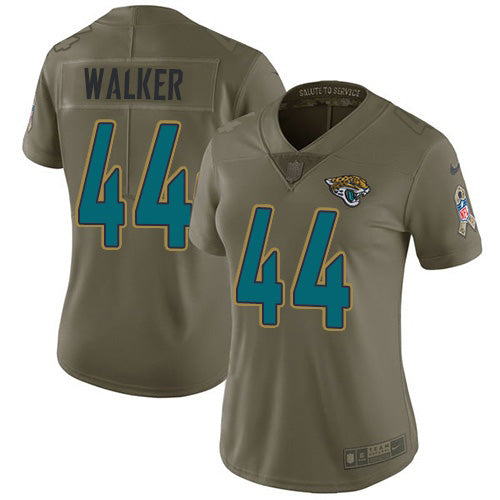 Nike Jacksonville Jaguars #44 Travon Walker Olive Women's Stitched NFL Limited 2017 Salute To Service Jersey Womens