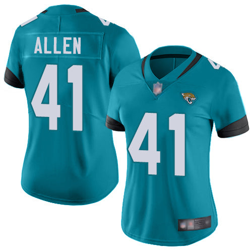 Nike Jacksonville Jaguars #41 Josh Allen Teal Green Alternate Women's Stitched NFL Vapor Untouchable Limited Jersey Womens
