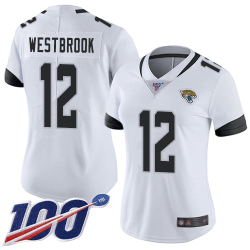 Nike Jacksonville Jaguars #12 Dede Westbrook White Women's Stitched NFL 100th Season Vapor Limited Jersey Womens