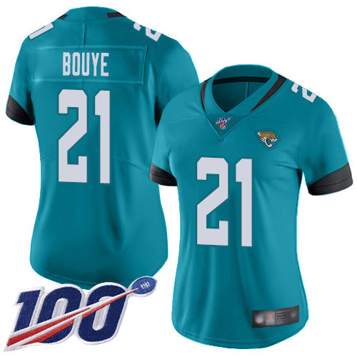 Nike Jacksonville Jaguars #21 A.J. Bouye Teal Green Alternate Women's Stitched NFL 100th Season Vapor Limited Jersey Womens