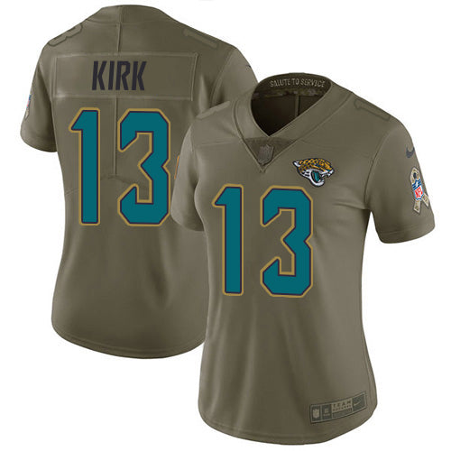 Nike Jacksonville Jaguars #13 Christian Kirk Olive Women's Stitched NFL Limited 2017 Salute To Service Jersey Womens
