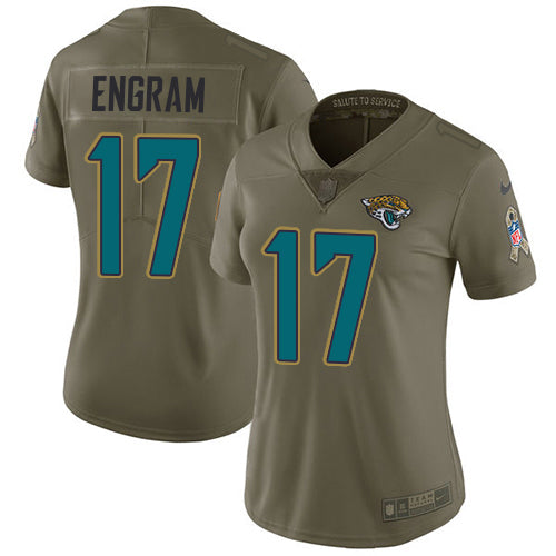 Nike Jacksonville Jaguars #17 Evan Engram Olive Women's Stitched NFL Limited 2017 Salute To Service Jersey Womens