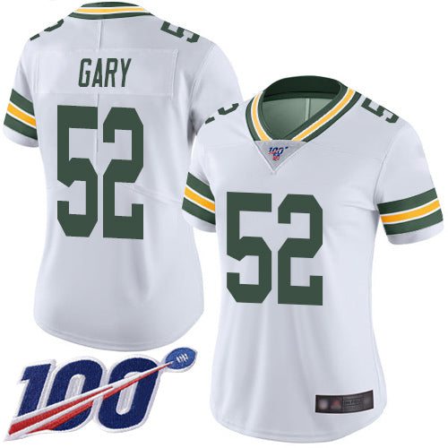 Nike Green Bay Packers #52 Rashan Gary White Women's Stitched NFL 100th Season Vapor Limited Jersey Womens