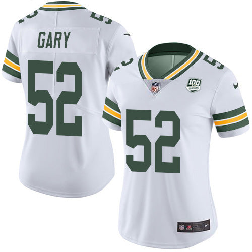 Nike Green Bay Packers #52 Rashan Gary White Women's 100th Season Stitched NFL Vapor Untouchable Limited Jersey Womens